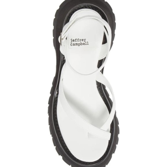 Jeffrey Campbell White and Black Platform Sandals size 7.5 - Picture 4 of 10